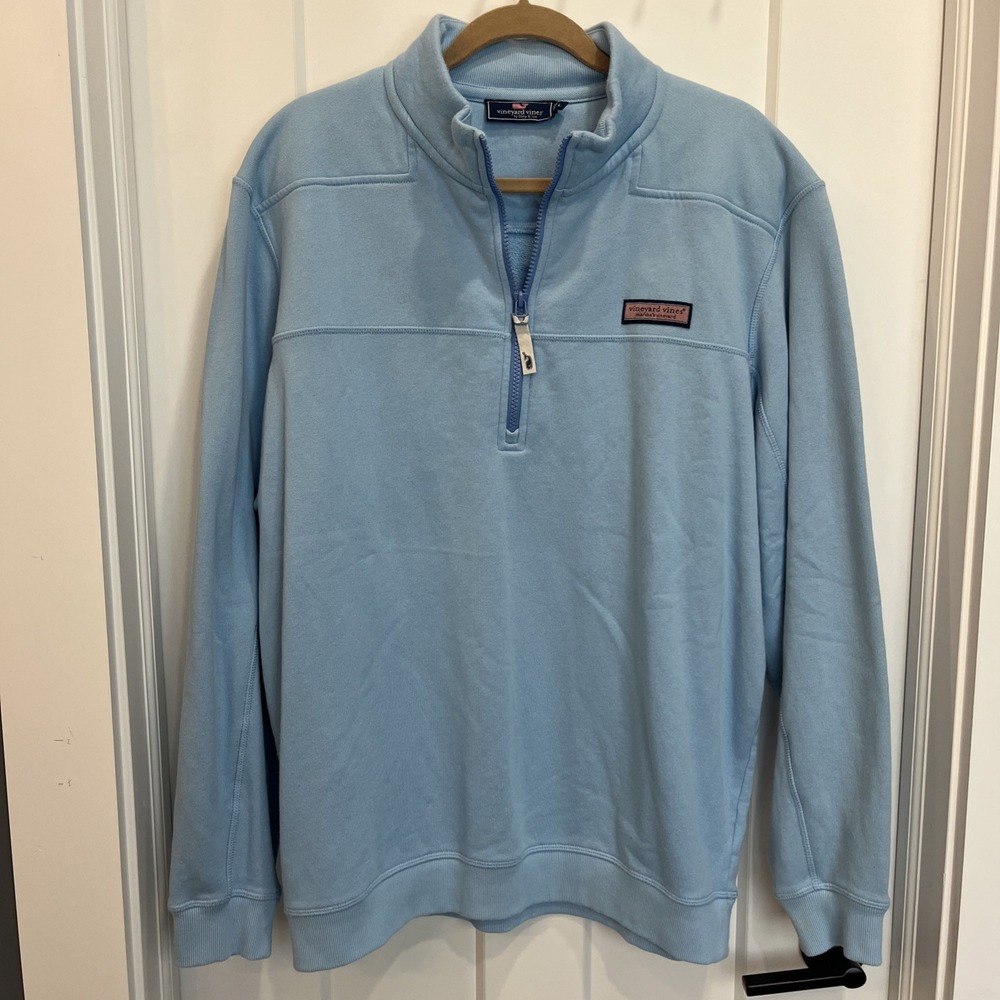 Vineyard Vines Men's Sweater Blue Pullover 1/4 Quarter Zip Style 1K2113 Sz M